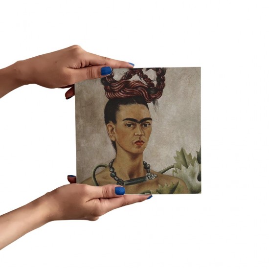 تابلو شاسی طرح خودنگار با موی بافته شده از فریدا