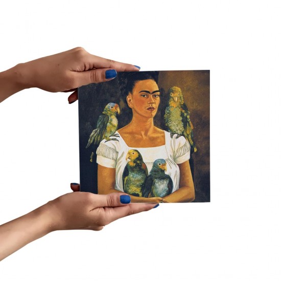 تابلو شاسی طرح من و طوطی ها از فریدا