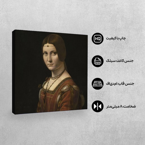 تابلو شاسی طرح پرتره زن ناشناس از داوینچی
