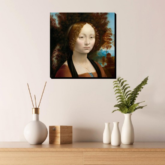 تابلو شاسی طرح پرتره جینورا دبنچی از داوینچی