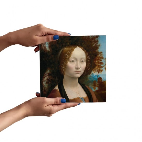 تابلو شاسی طرح پرتره جینورا دبنچی از داوینچی