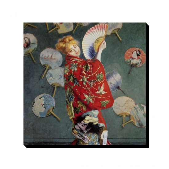 تابلو شاسی طرح خانم مونه با لباس کیمونو از مونه