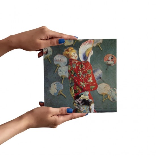 تابلو شاسی طرح خانم مونه با لباس کیمونو از مونه