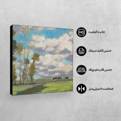 تابلو شاسی طرح سه گاو در حال چرا از مونه