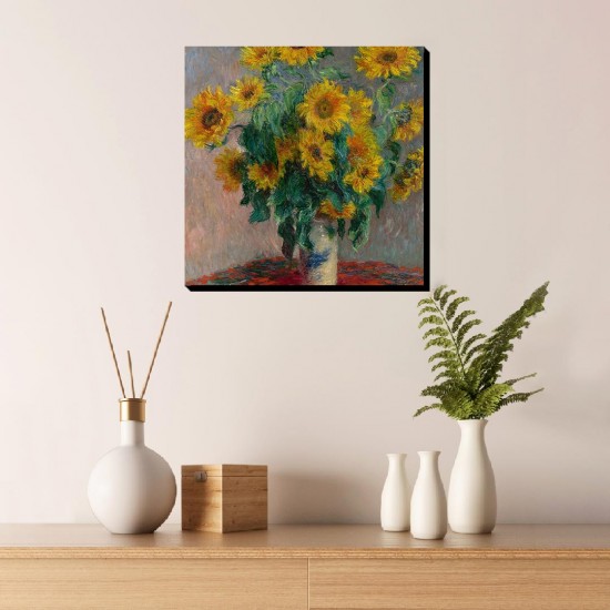 تابلو شاسی طرح دسته گل آفتابگردان از مونه