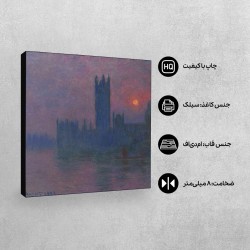 تابلو شاسی طرح خانه های پارلمان، غروب آفتاب از مونه
