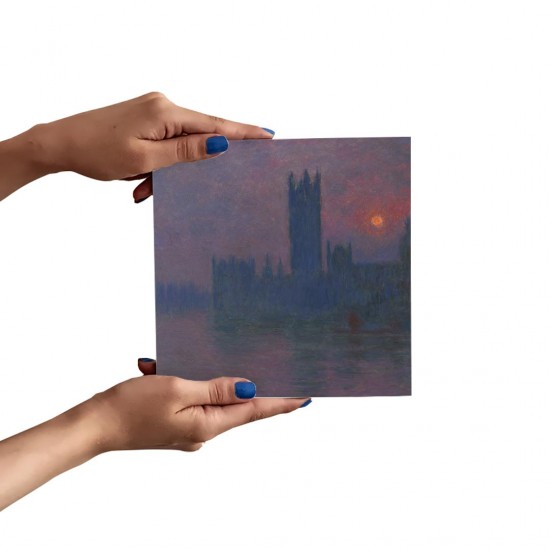 تابلو شاسی طرح خانه های پارلمان، غروب آفتاب از مونه