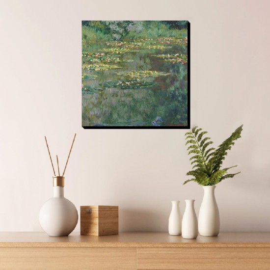 تابلو شاسی طرح برکه نیلوفر های آبی از مونه