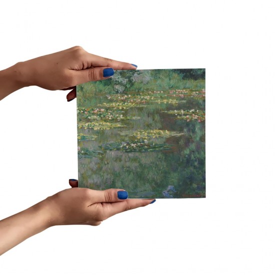 تابلو شاسی طرح برکه نیلوفر های آبی از مونه