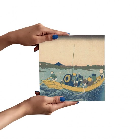 تابلو شاسی طرح نمای غروب آفتاب از پل ریوگوکو از هوکوسای