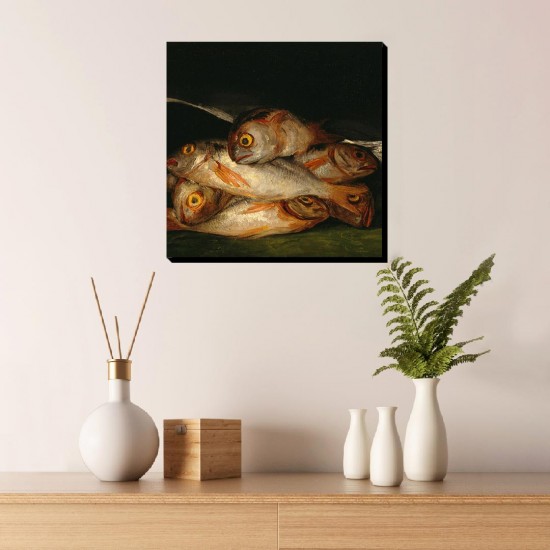 تابلو شاسی طرح طبیعت بی جان، ماهی طلایی از گویا