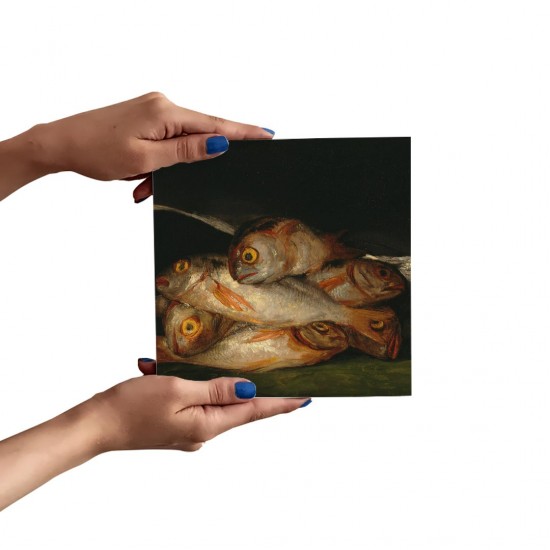 تابلو شاسی طرح طبیعت بی جان، ماهی طلایی از گویا