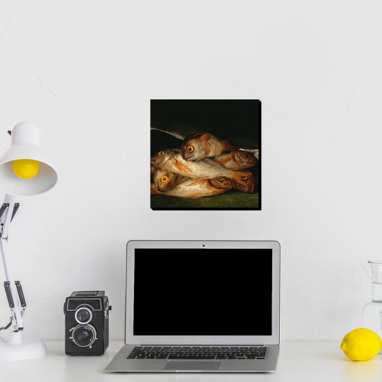 تابلو شاسی طرح طبیعت بی جان، ماهی طلایی از گویا