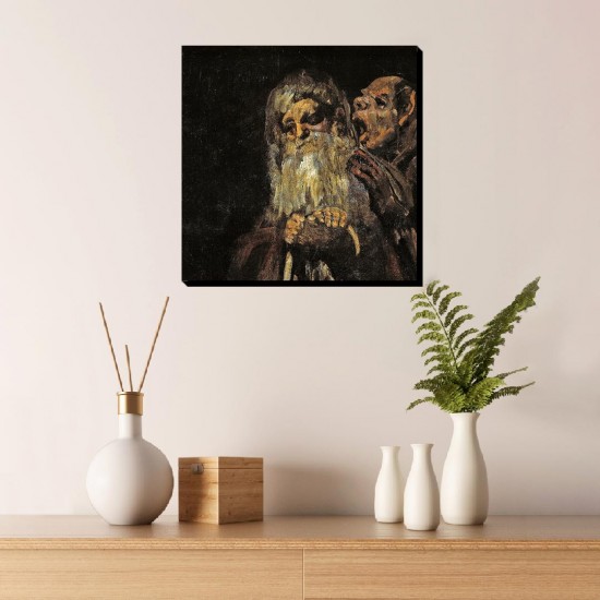 تابلو شاسی طرح دو پیرمرد از گویا