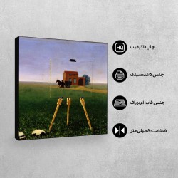 تابلو شاسی طرح اسیر زیبا از ماگریت