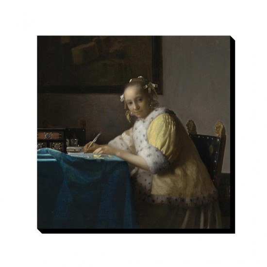 تابلو شاسی طرح خانمی در حال نوشتن از ورمر