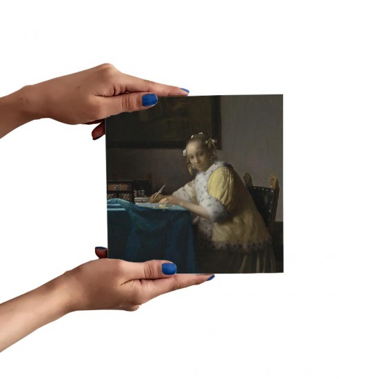 تابلو شاسی طرح خانمی در حال نوشتن از ورمر