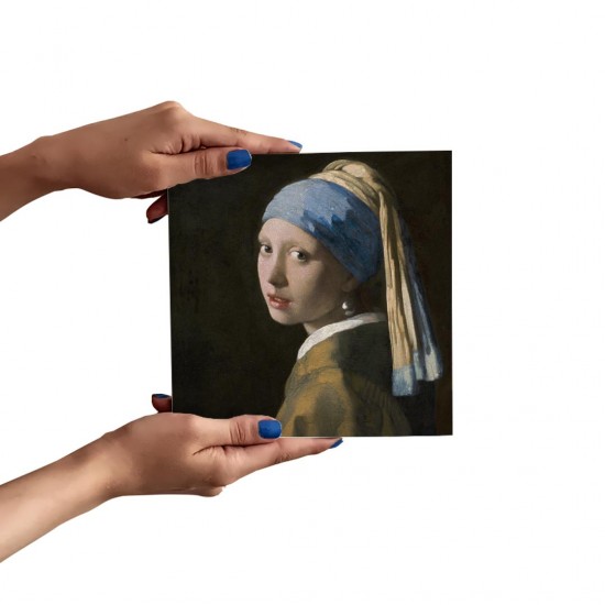تابلو شاسی طرح دختری با گوشواره مروارید از ورمر