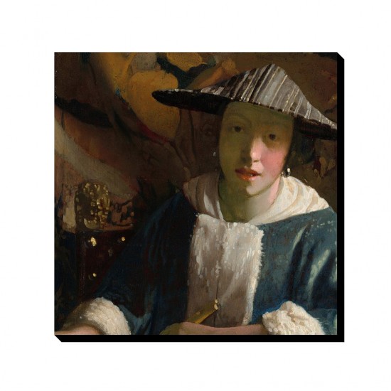 تابلو شاسی طرح دختری با فلوت از ورمر