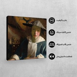 تابلو شاسی طرح دختری با فلوت از ورمر