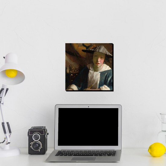 تابلو شاسی طرح دختری با فلوت از ورمر