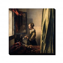 تابلو شاسی طرح دختری در حال خواندن نامه کنار پنجره از ورمر