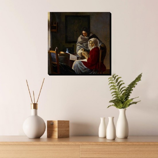 تابلو شاسی طرح دختر در کلاس موسیقی از ورمر