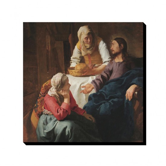 تابلو شاسی طرح حضرت عیسی در خانه مارتا و مریم از ورمر