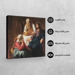تابلو شاسی طرح حضرت عیسی در خانه مارتا و مریم از ورمر