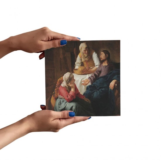 تابلو شاسی طرح حضرت عیسی در خانه مارتا و مریم از ورمر