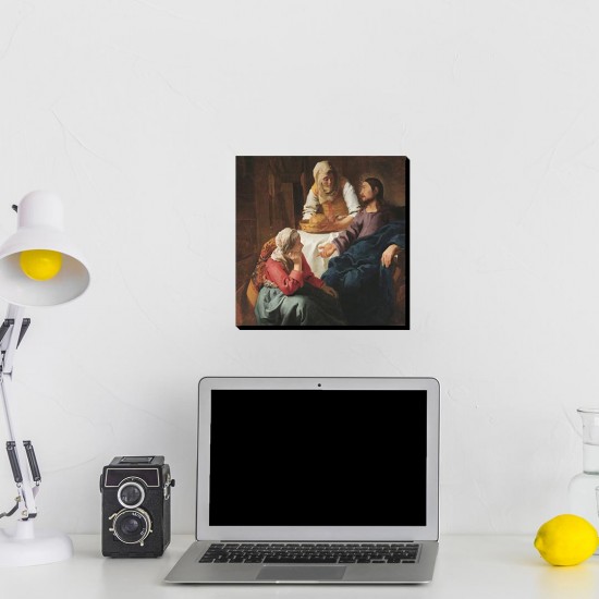 تابلو شاسی طرح حضرت عیسی در خانه مارتا و مریم از ورمر