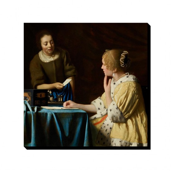 تابلو شاسی طرح خانم و خدمتکار از ورمر