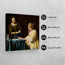 تابلو شاسی طرح خانم و خدمتکار از ورمر