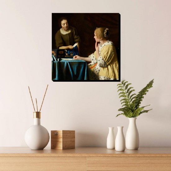 تابلو شاسی طرح خانم و خدمتکار از ورمر