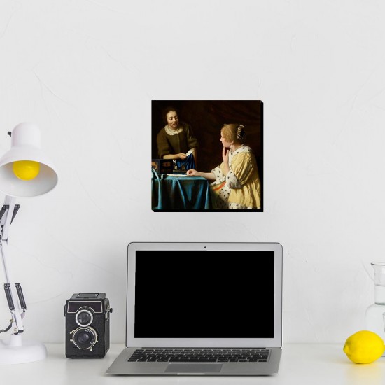 تابلو شاسی طرح خانم و خدمتکار از ورمر