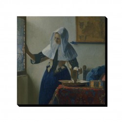 تابلو شاسی طرح خانم جوان با یک پارچ آب از ورمر