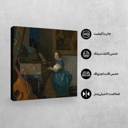 تابلو شاسی طرح دختری پشت ساز ویرژینال از ورمر