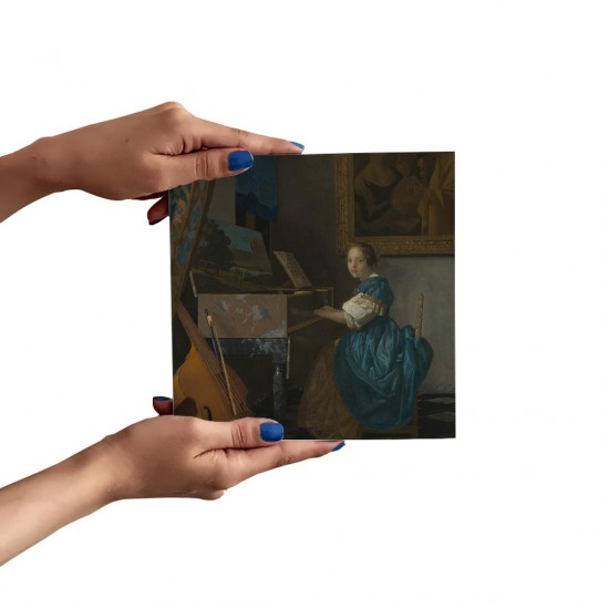 تابلو شاسی طرح دختری پشت ساز ویرژینال از ورمر