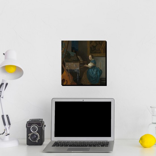 تابلو شاسی طرح دختری پشت ساز ویرژینال از ورمر