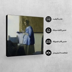 تابلو شاسی طرح زنی در حال خواندن نامه از ورمر