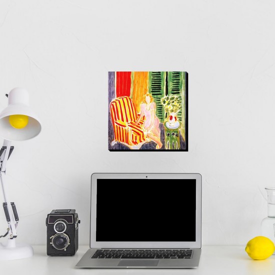 تابلو شاسی طرح دخت با لباس صورتی از ماتیس