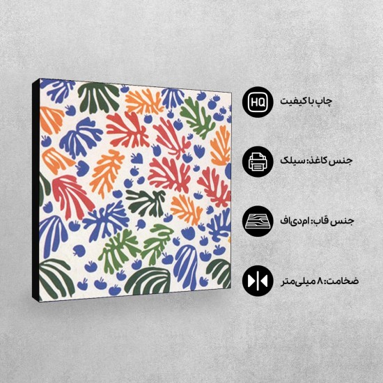 تابلو شاسی طرح طوطی و پری دریایی از ماتیس