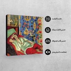 تابلو شاسی طرح اودالیسک در شلوار قرمز از ماتیس