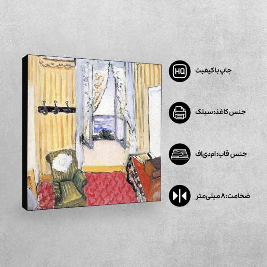 تابلو شاسی طرح اتاق من در ساحل زیبا از ماتیس