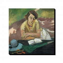 تابلو شاسی طرح زن کتابخوان با چتر از ماتیس