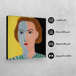 تابلو شاسی طرح پرتره با صورت آبی و صورتی از ماتیس