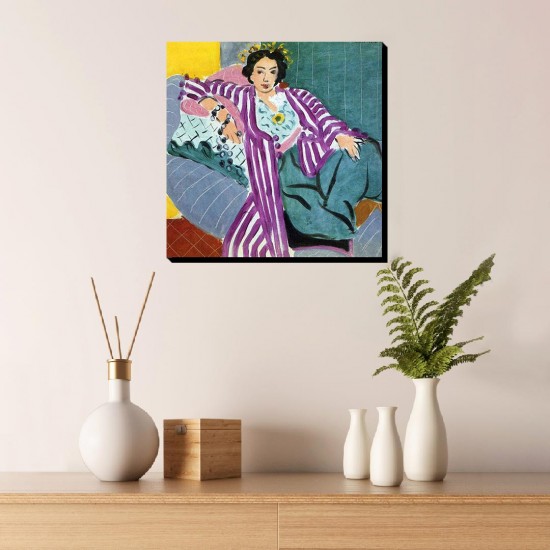 تابلو شاسی طرح اودالیسک با عبای بنفش از ماتیس