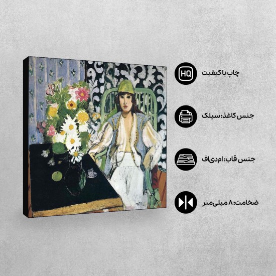 تابلو شاسی طرح میز مشکی از ماتیس