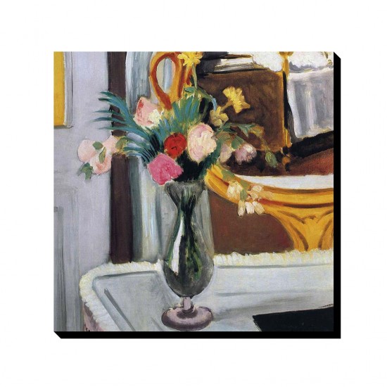 تابلو شاسی طرح تخت در آینه از ماتیس