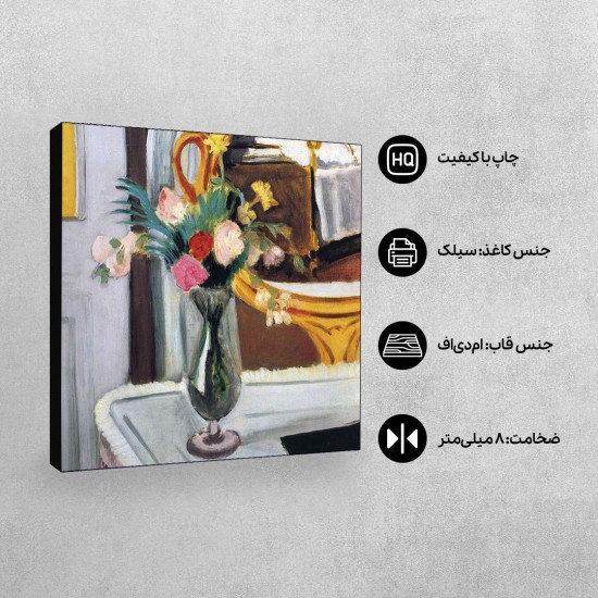 تابلو شاسی طرح تخت در آینه از ماتیس